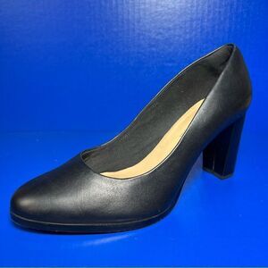 Clarks Womens Kaylin Cara Leather Black Pumps 9M